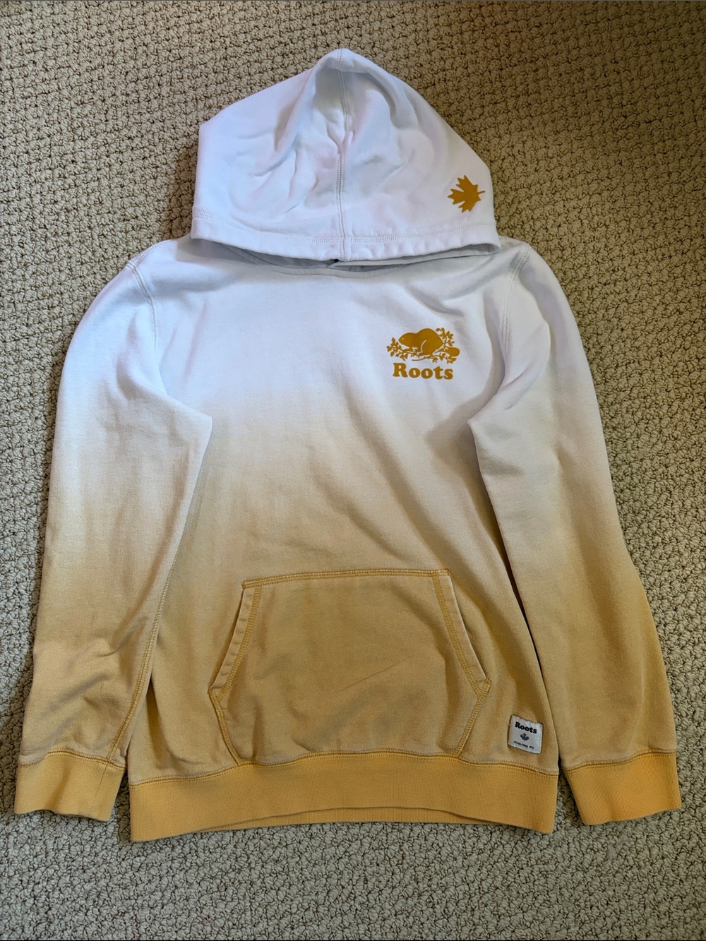Roots Kid’s White-to-Yellow Ombre Hoodie XXL